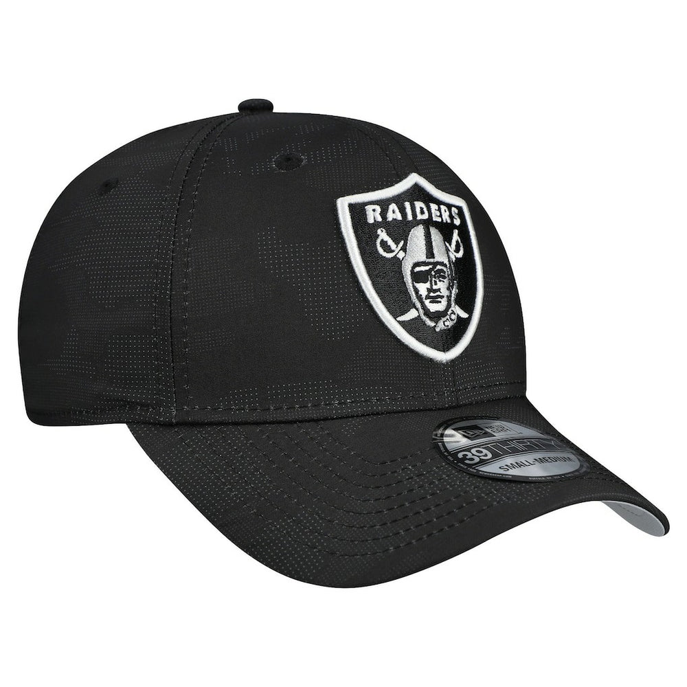 Las Vegas Raiders New Era Tonal Camo 39THIRTY Stretch Fit Hat - Black Hats
