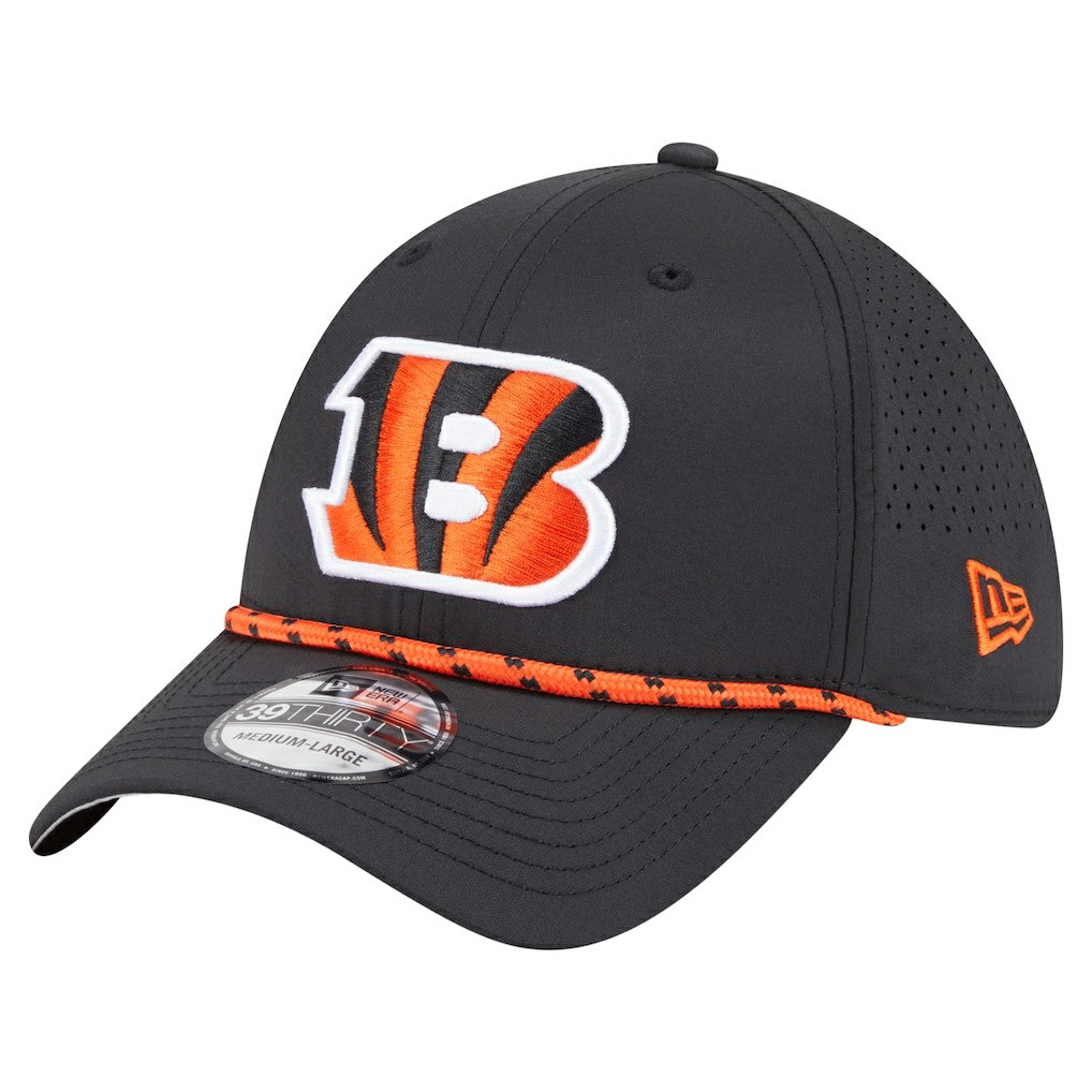 Cincinnati Bengals New Era Perforated 39THIRTY Flex Hat - Black Hats
