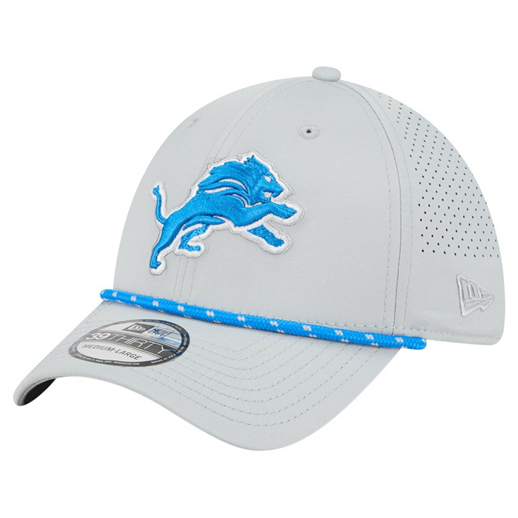 Detroit Lions New Era Perforated 39THIRTY Flex Hat - Blue Hats