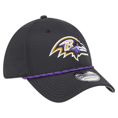Baltimore Ravens New Era Perforated 39THIRTY Flex Hat - Black Hats