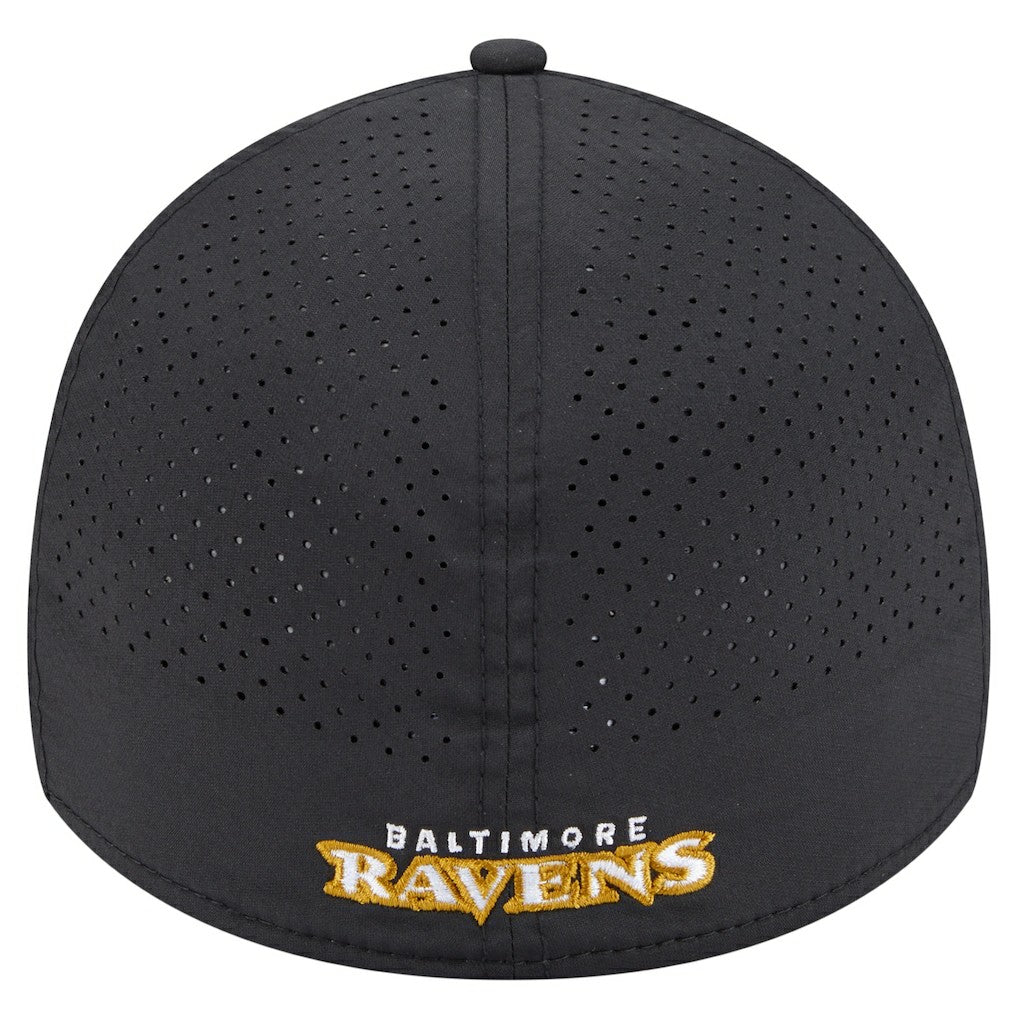 Baltimore Ravens New Era Perforated 39THIRTY Flex Hat - Black Hats