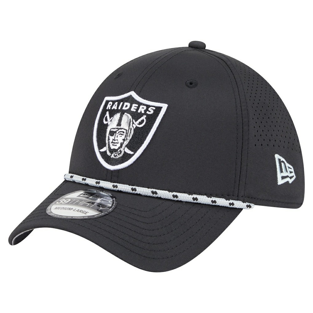 Las Vegas Raiders New Era Perforated 39THIRTY Flex Hat - Black Hats