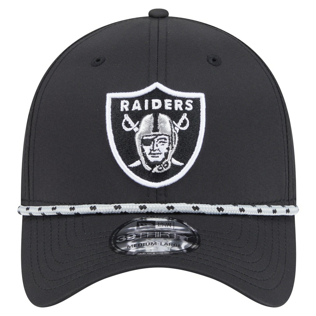 Las Vegas Raiders New Era Perforated 39THIRTY Flex Hat - Black Hats