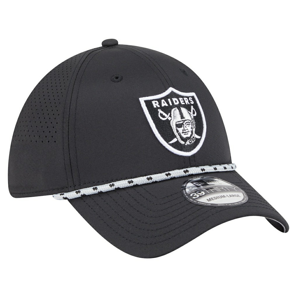 Las Vegas Raiders New Era Perforated 39THIRTY Flex Hat - Black Hats