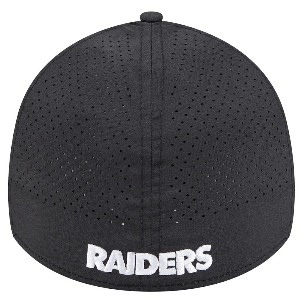 Las Vegas Raiders New Era Perforated 39THIRTY Flex Hat - Black Hats