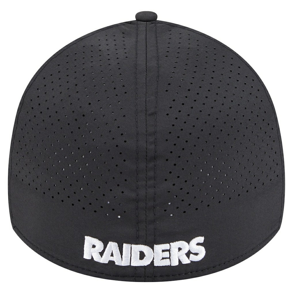 Las Vegas Raiders New Era Perforated 39THIRTY Flex Hat - Black Hats