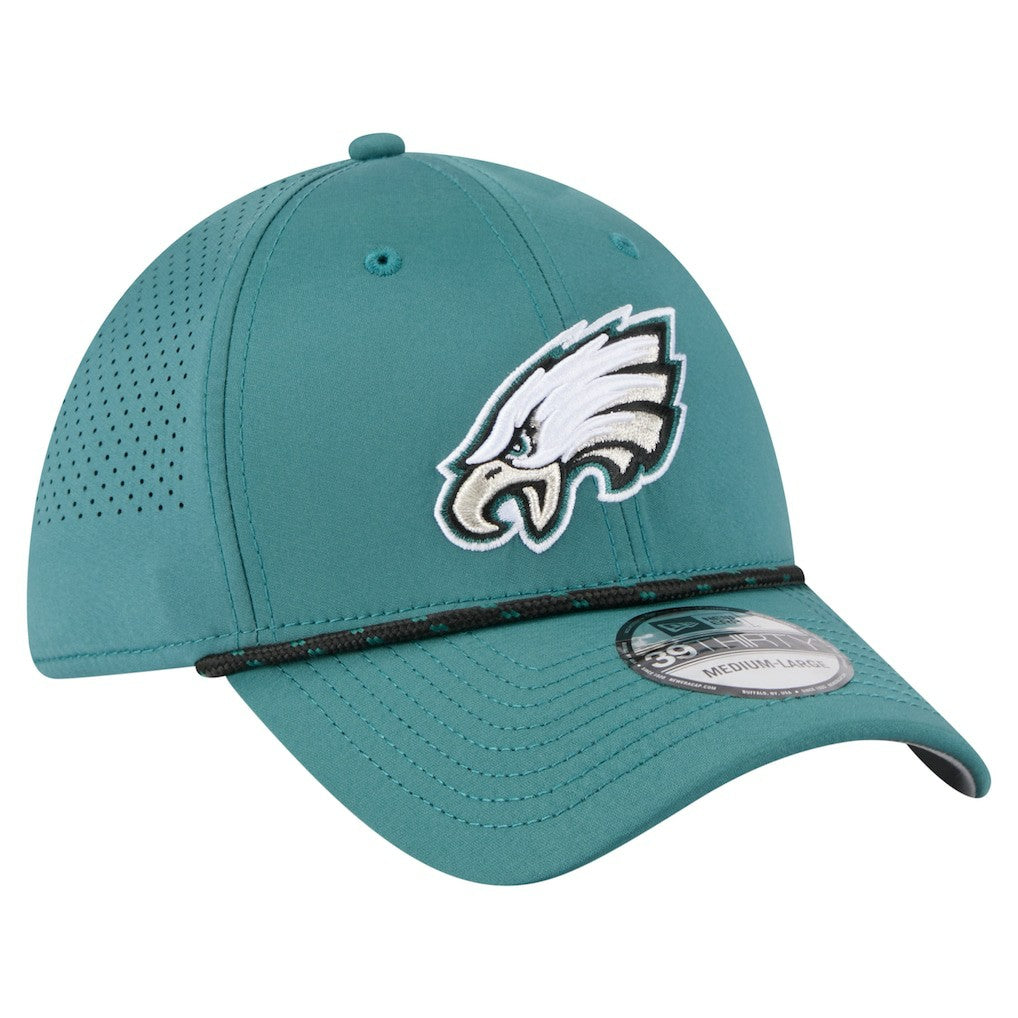 Philadelphia Eagles New Era Perforated 39THIRTY Flex Hat - Midnight Green Hats