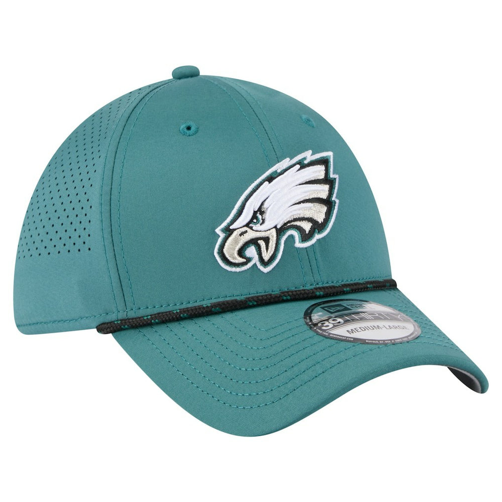 Philadelphia Eagles New Era Perforated 39THIRTY Flex Hat - Midnight Green Hats