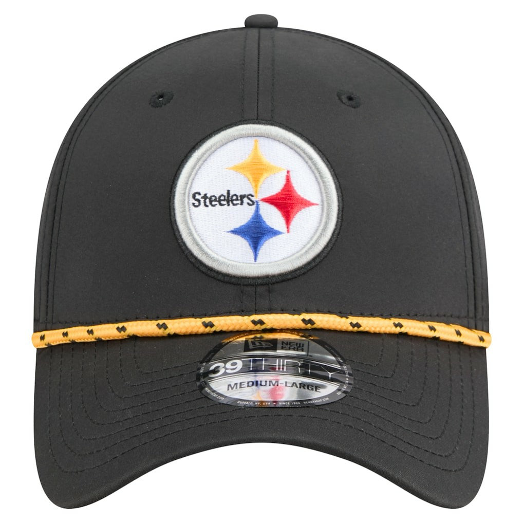 Pittsburgh Steelers New Era Perforated 39THIRTY Flex Hat - Black Hats
