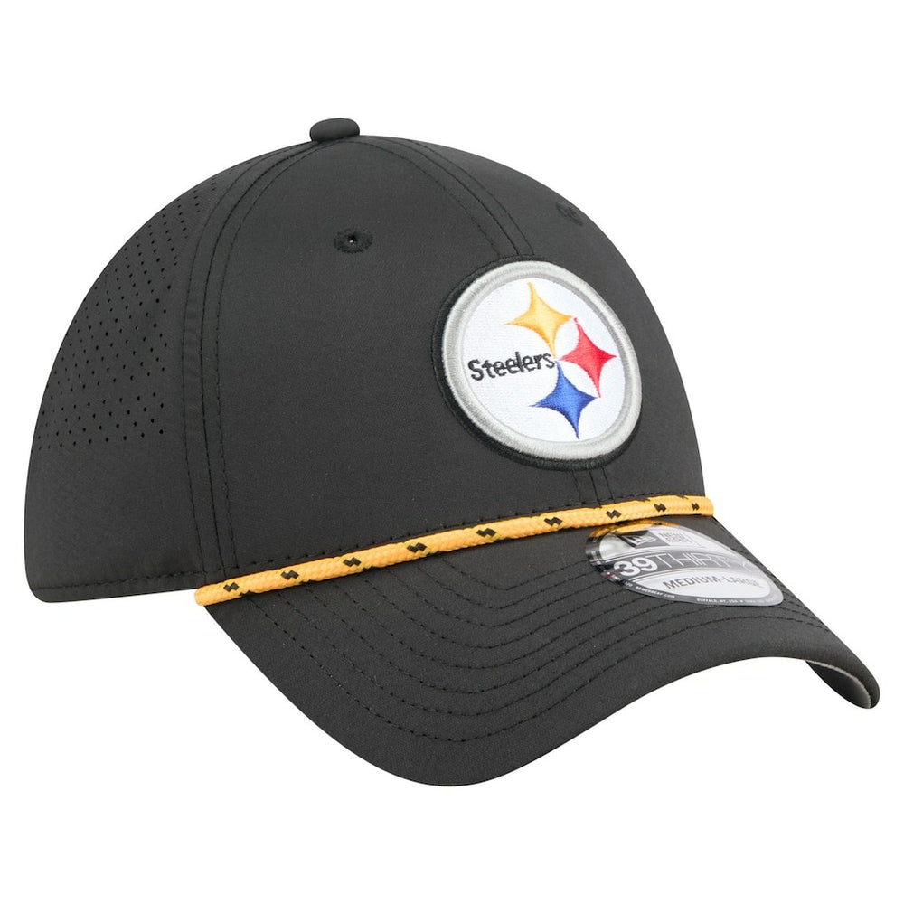 Pittsburgh Steelers New Era Perforated 39THIRTY Flex Hat - Black Hats
