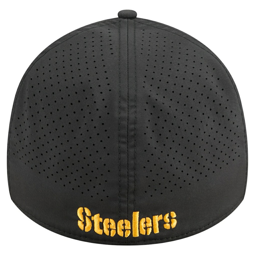 Pittsburgh Steelers New Era Perforated 39THIRTY Flex Hat - Black Hats