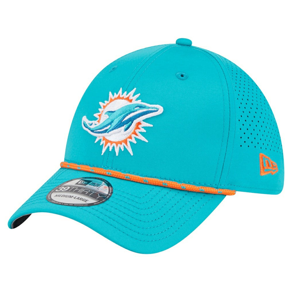 Miami Dolphins New Era Perforated 39THIRTY Flex Hat - Aqua Hats