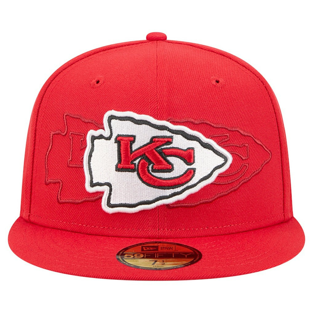 Kansas City Chiefs New Era Tri-Hit 59FIFTY Fitted Hat - Red Hats