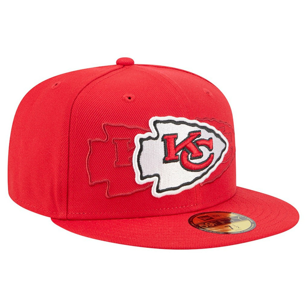 Kansas City Chiefs New Era Tri-Hit 59FIFTY Fitted Hat - Red Hats