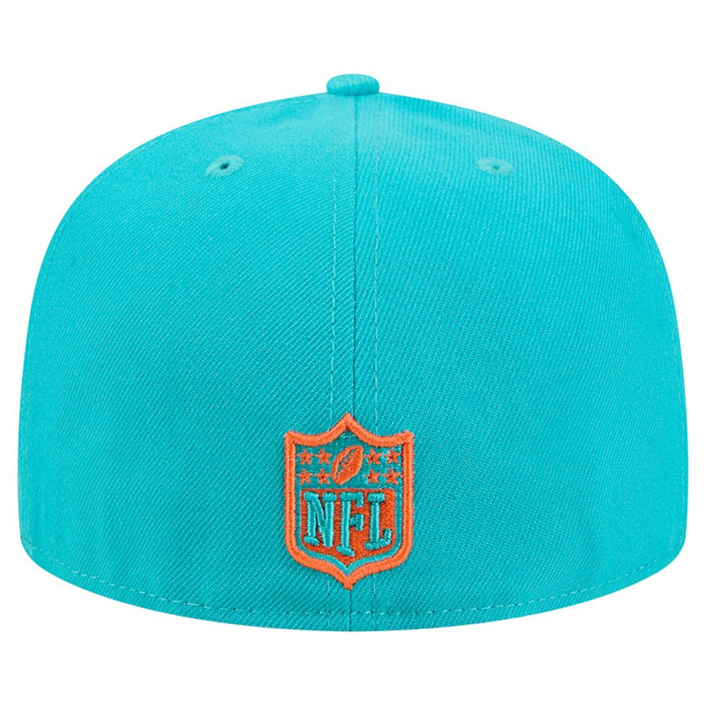 Miami Dolphins New Era Tri-Hit 59FIFTY Fitted Hat - Aqua Hats