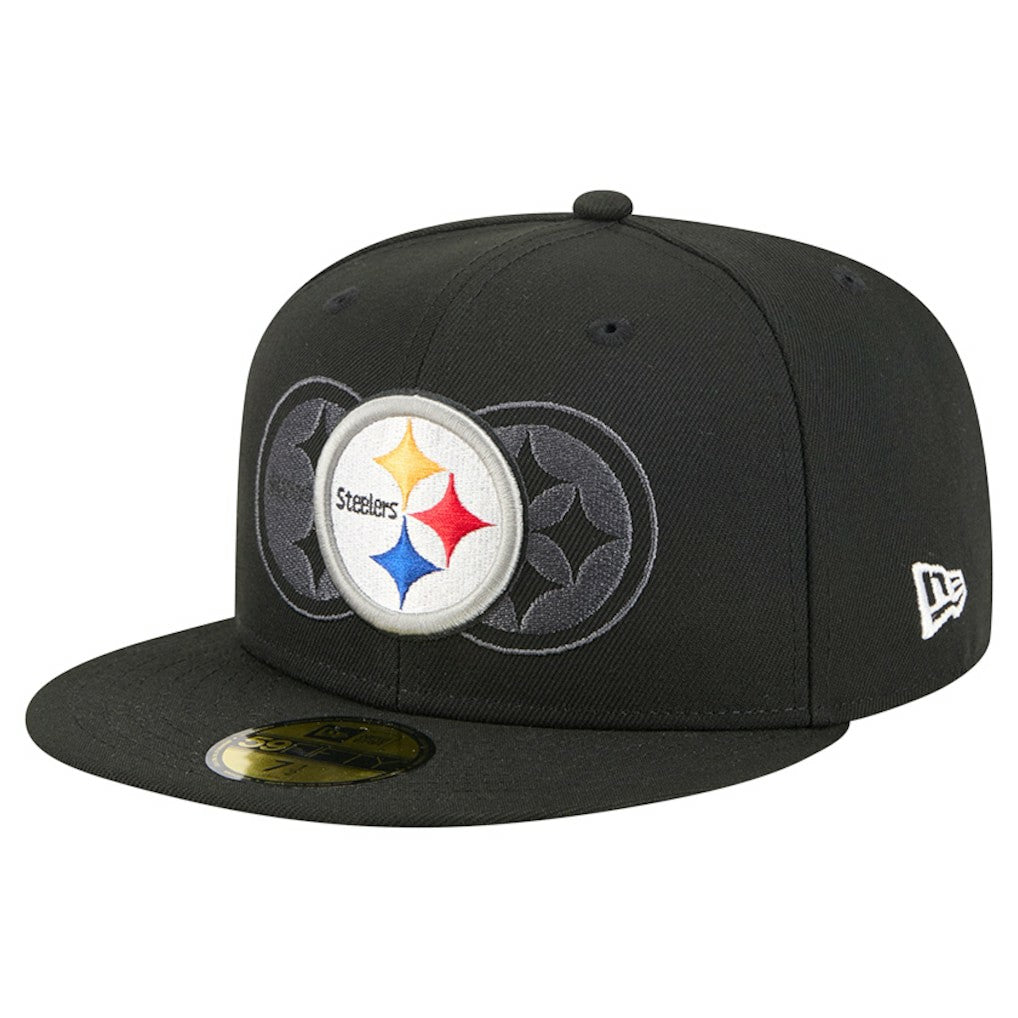 Pittsburgh Steelers New Era Tri-Hit 59FIFTY Fitted Hat - Black Hats