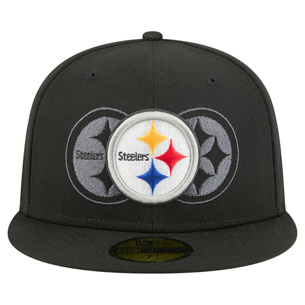 Pittsburgh Steelers New Era Tri-Hit 59FIFTY Fitted Hat - Black Hats