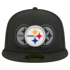 Pittsburgh Steelers New Era Tri-Hit 59FIFTY Fitted Hat - Black Hats