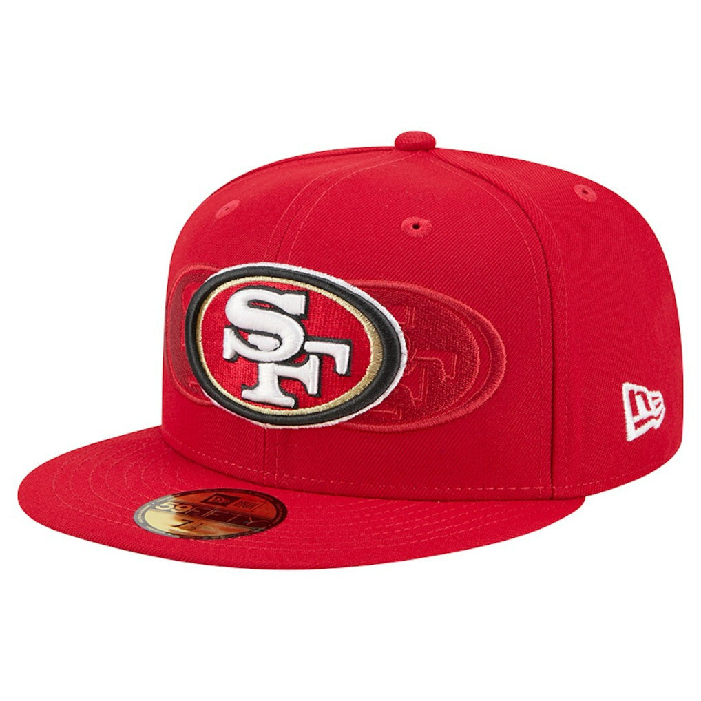 San Francisco 49ers New Era Tri-Hit 59FIFTY Fitted Hat - Scarlet Hats