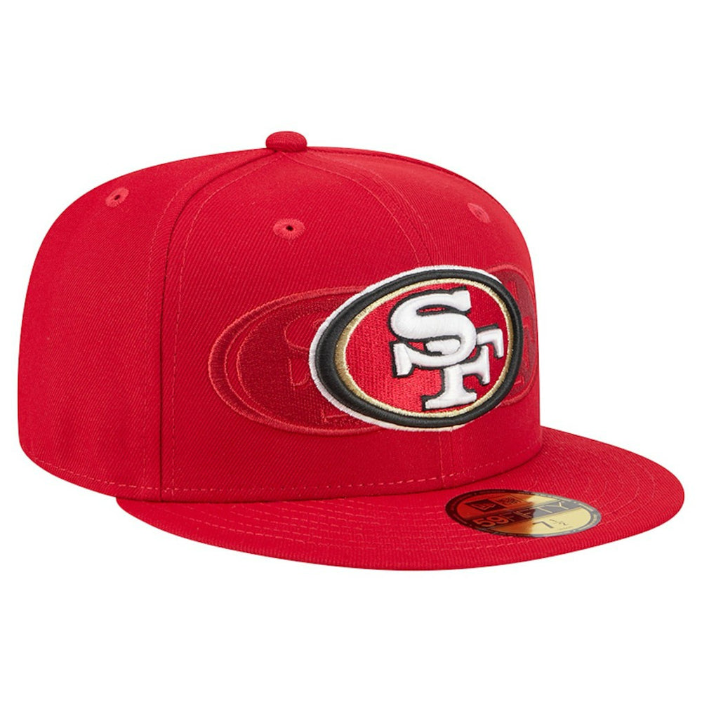 San Francisco 49ers New Era Tri-Hit 59FIFTY Fitted Hat - Scarlet Hats