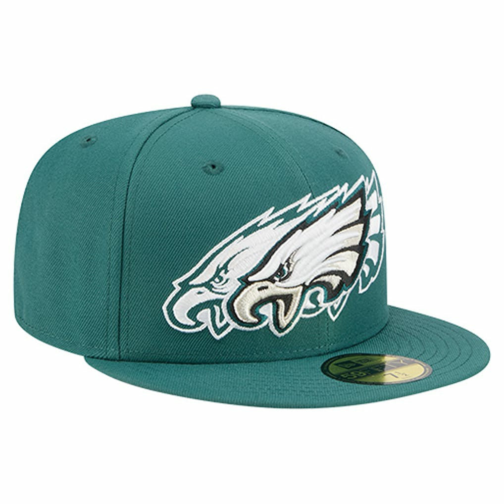 Philadelphia Eagles New Era Tri-Hit 59FIFTY Fitted Hat - Midnight Green Hats