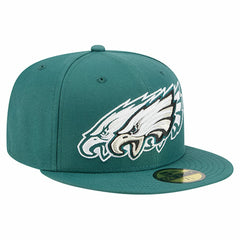 Philadelphia Eagles New Era Tri-Hit 59FIFTY Fitted Hat - Midnight Green Hats