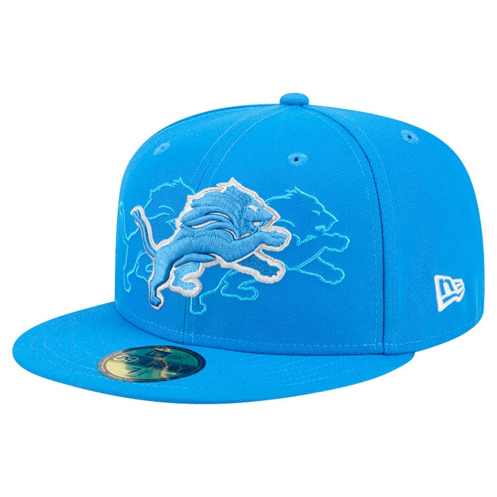 Detroit Lions New Era Tri-Hit 59FIFTY Fitted Hat - Blue Hats