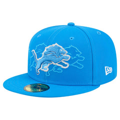 Detroit Lions New Era Tri-Hit 59FIFTY Fitted Hat - Blue Hats