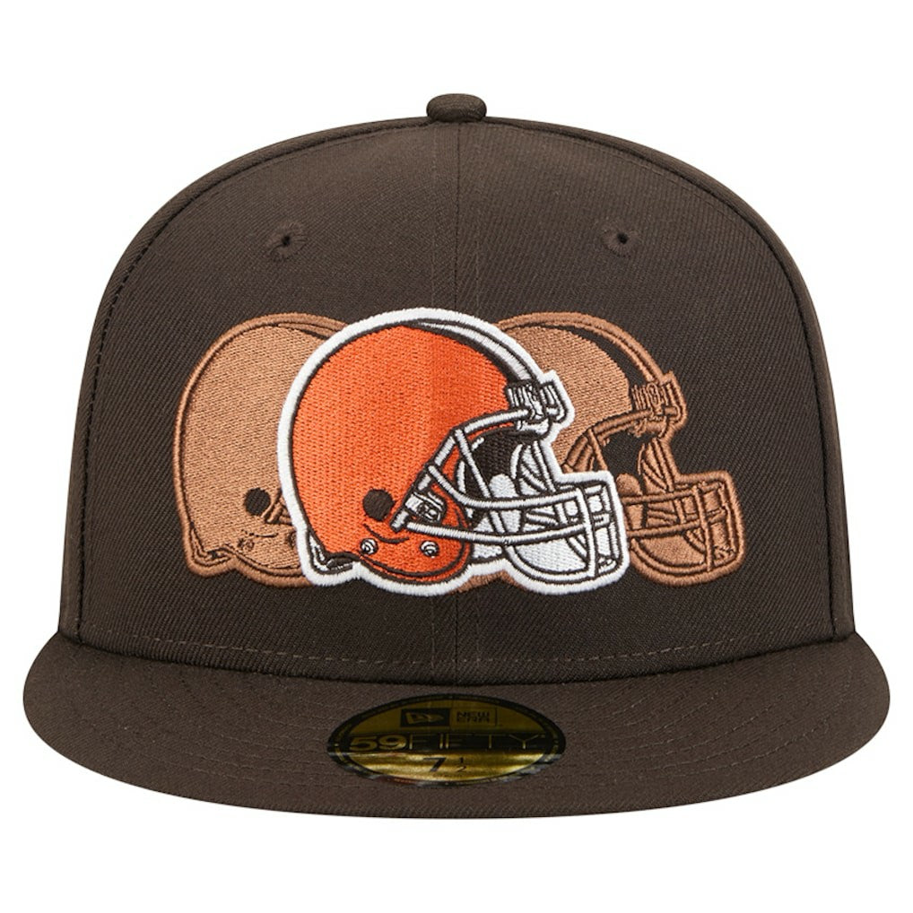 Cleveland Browns New Era Tri-Hit 59FIFTY Fitted Hat - Brown Hats