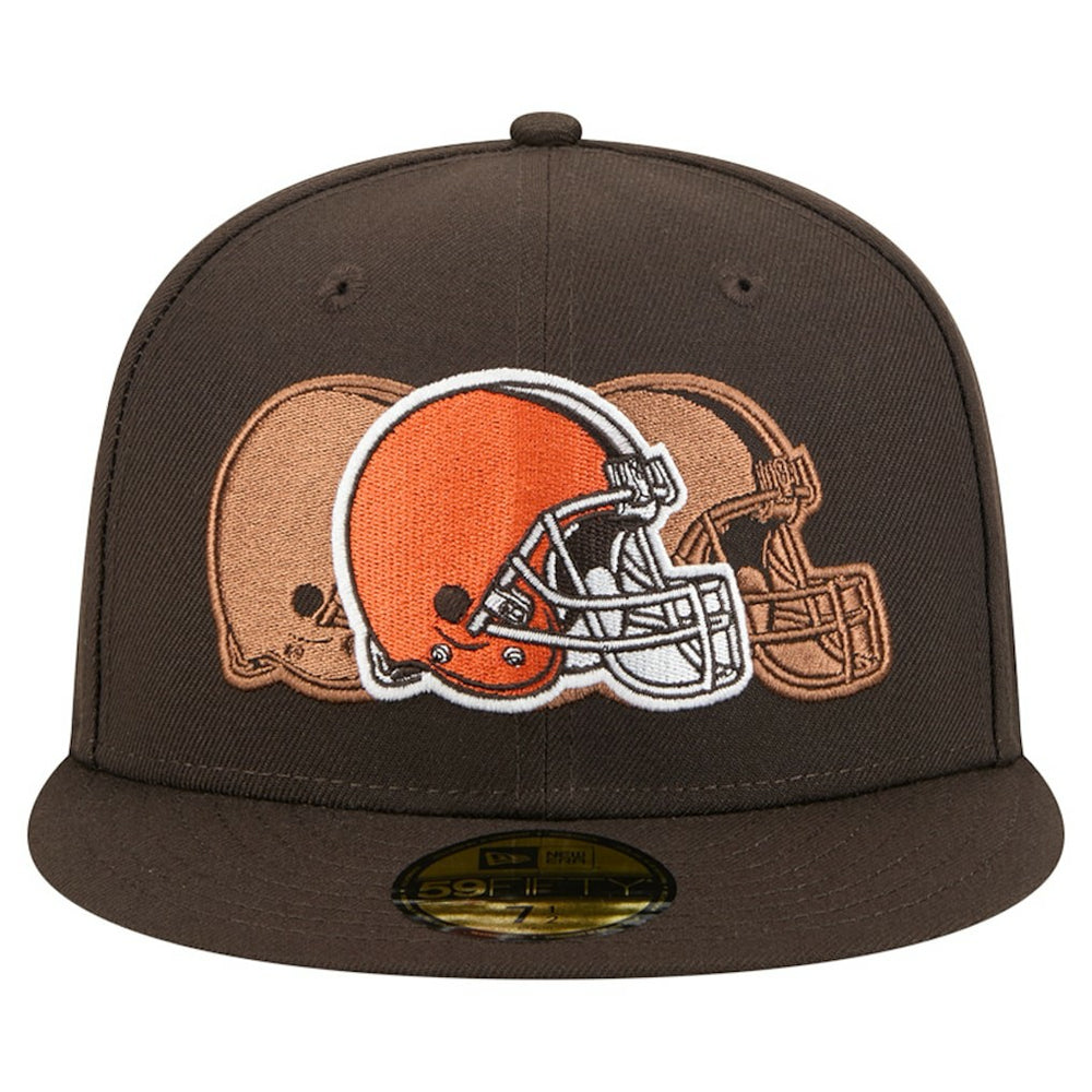 Cleveland Browns New Era Tri-Hit 59FIFTY Fitted Hat - Brown Hats