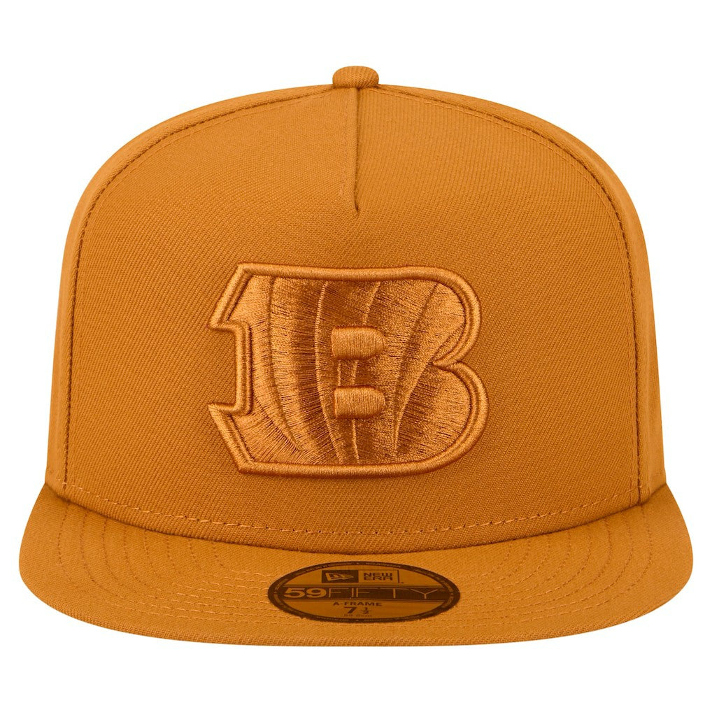 Cincinnati Bengals New Era Color Pack A-Frame 59FIFTY Fitted Hat - Brown Hats