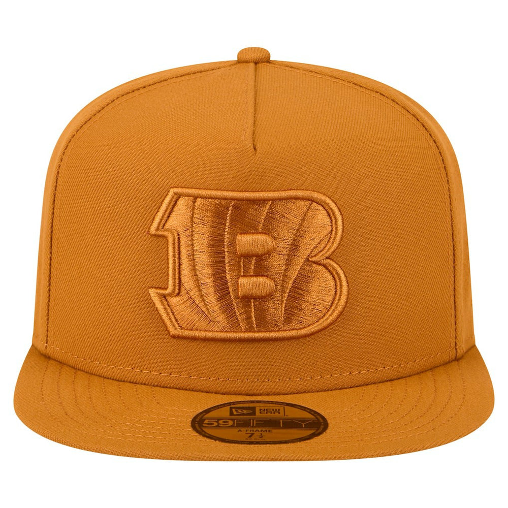 Cincinnati Bengals New Era Color Pack A-Frame 59FIFTY Fitted Hat - Brown Hats