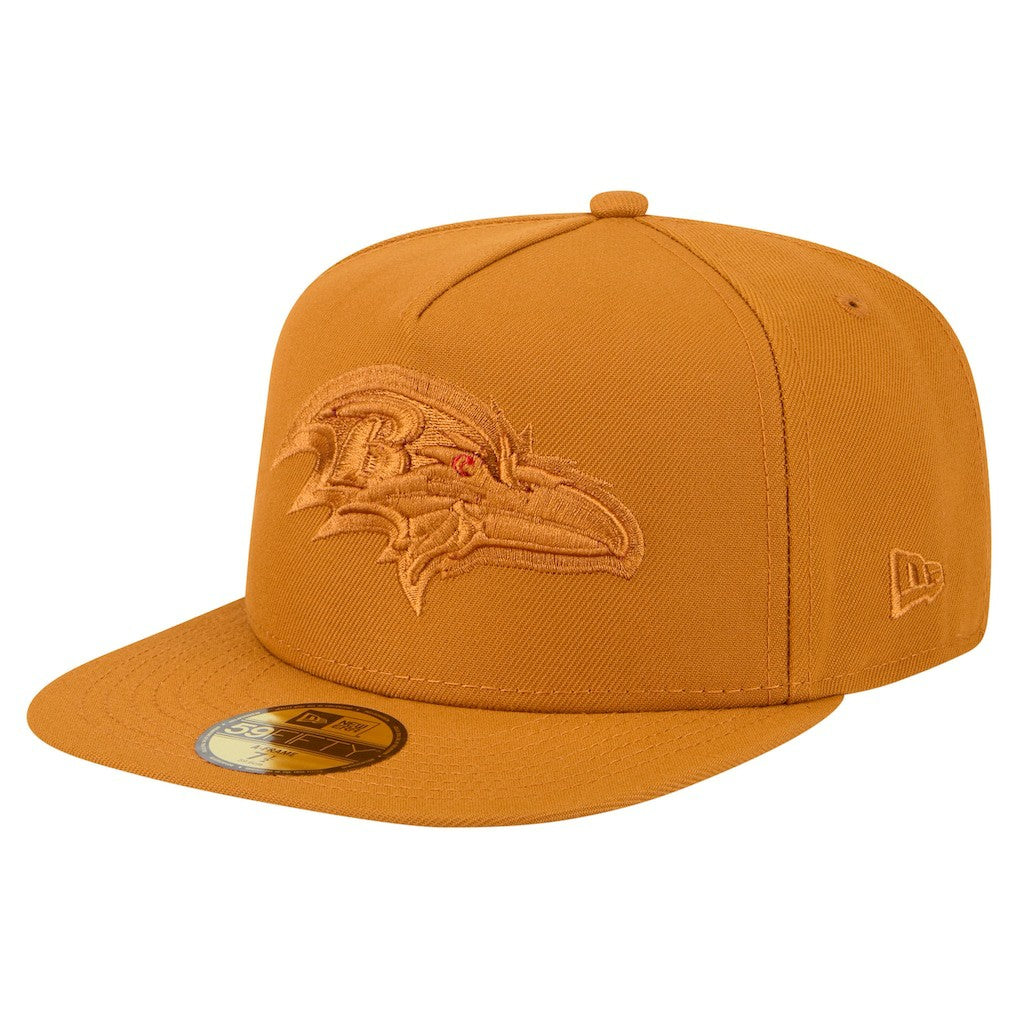 Baltimore Ravens New Era Color Pack A-Frame 59FIFTY Fitted Hat - Brown Hats