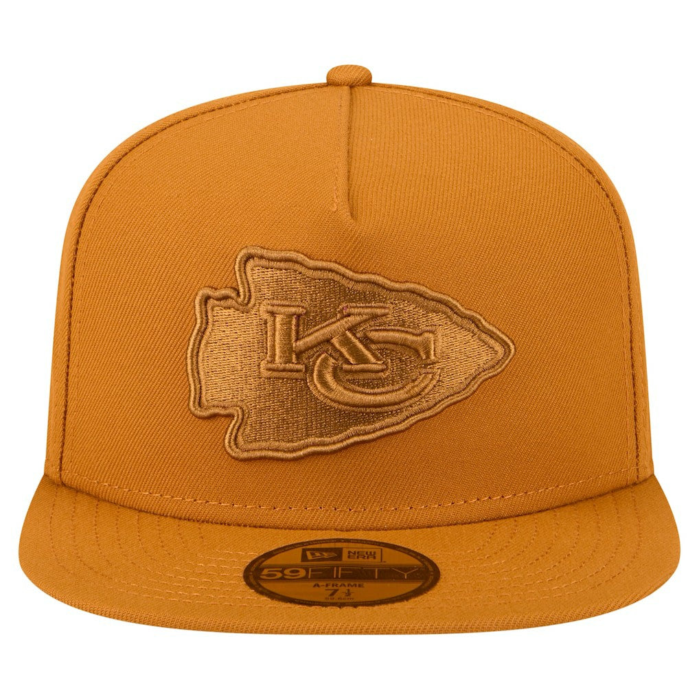 Kansas City Chiefs New Era Color Pack A-Frame 59FIFTY Fitted Hat - Brown Hats