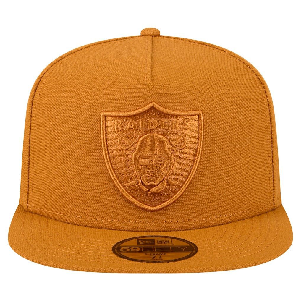 Las Vegas Raiders New Era Color Pack A-Frame 59FIFTY Fitted Hat - Brown Hats