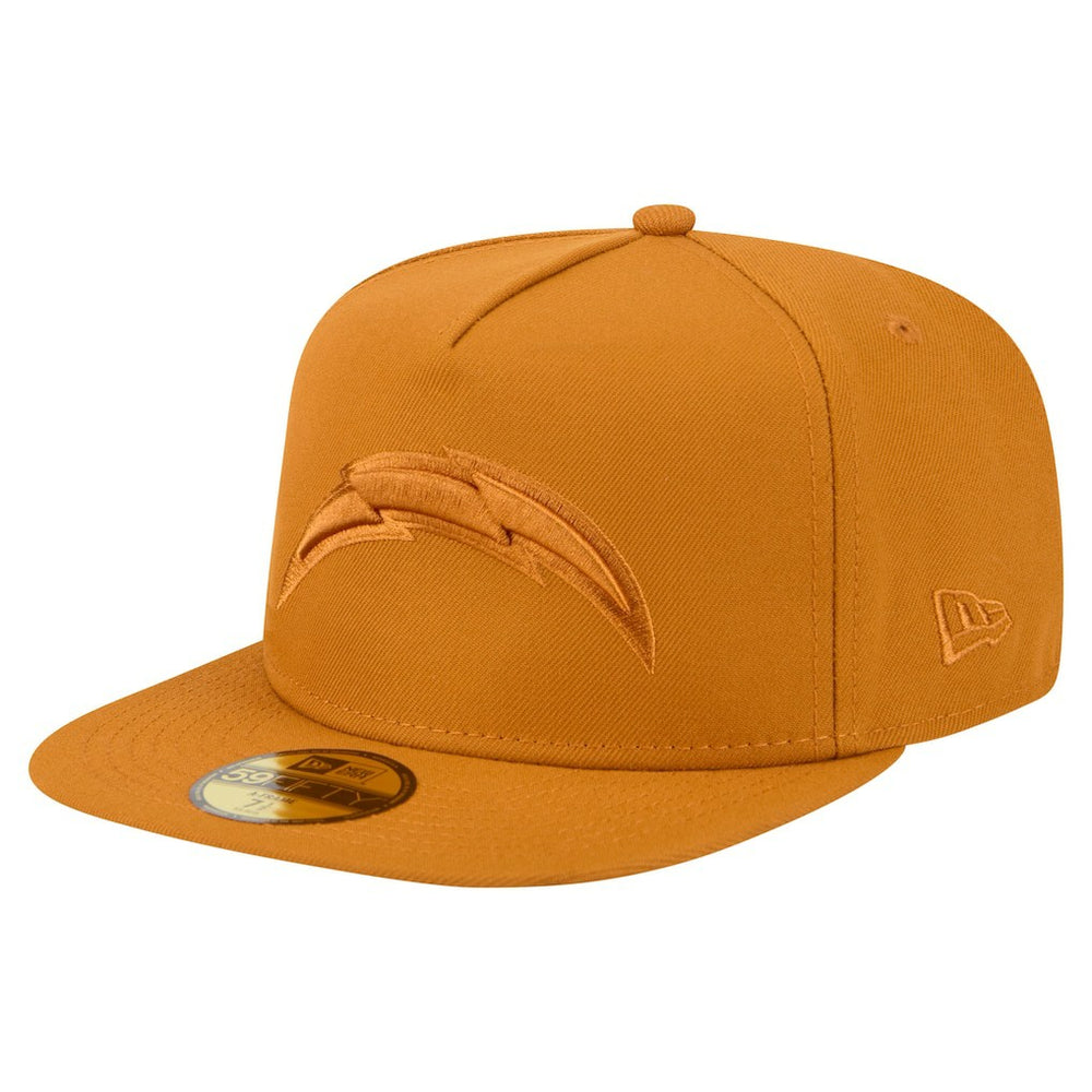 Los Angeles Chargers New Era Color Pack A-Frame 59FIFTY Fitted Hat - Brown Hats