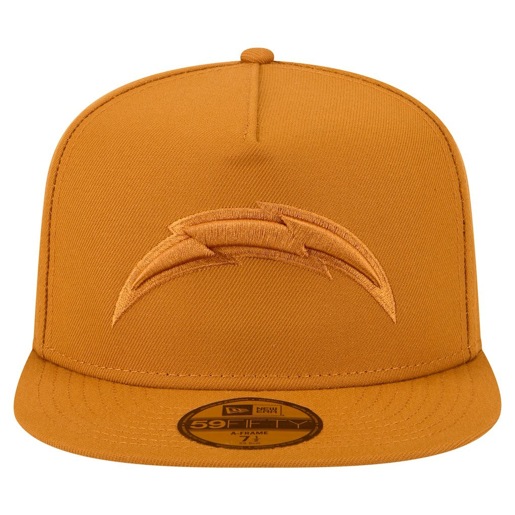 Los Angeles Chargers New Era Color Pack A-Frame 59FIFTY Fitted Hat - Brown Hats