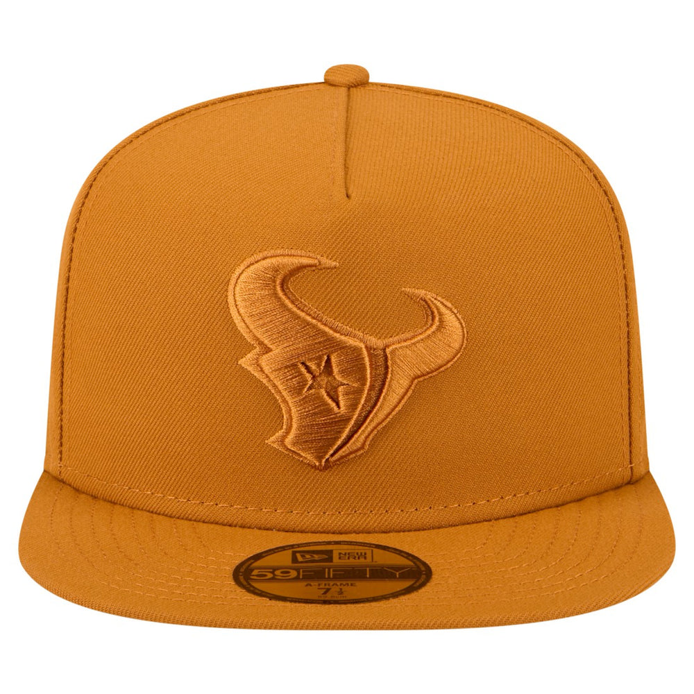 Houston Texans New Era Color Pack A-Frame 59FIFTY Fitted Hat - Brown Hats