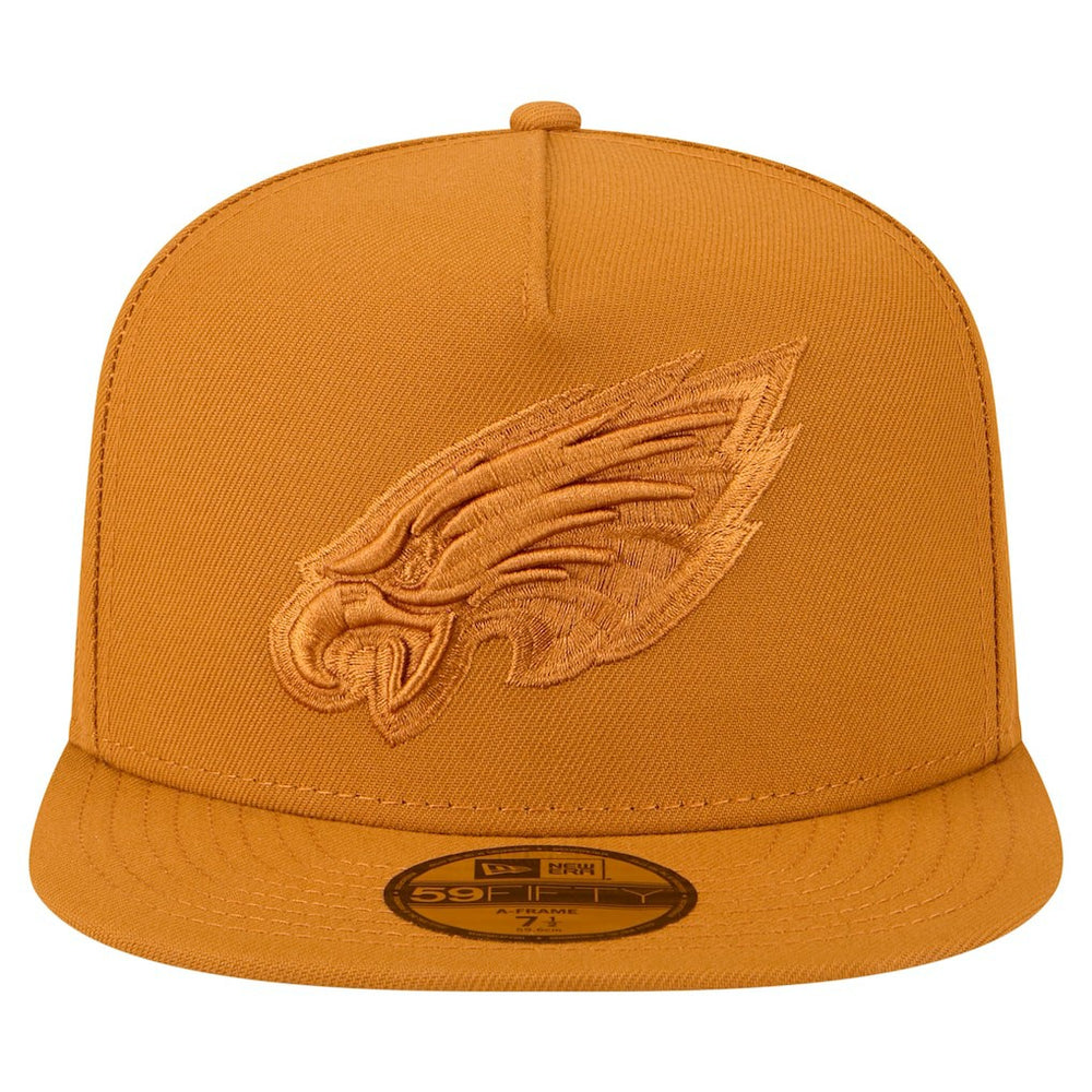 Philadelphia Eagles New Era Color Pack A-Frame 59FIFTY Fitted Hat - Brown Hats