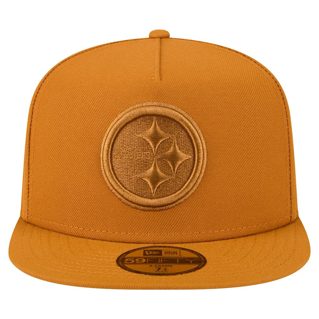 Pittsburgh Steelers New Era Color Pack A-Frame 59FIFTY Fitted Hat - Brown Hats
