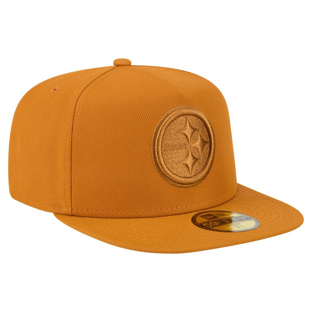 Pittsburgh Steelers New Era Color Pack A-Frame 59FIFTY Fitted Hat - Brown Hats