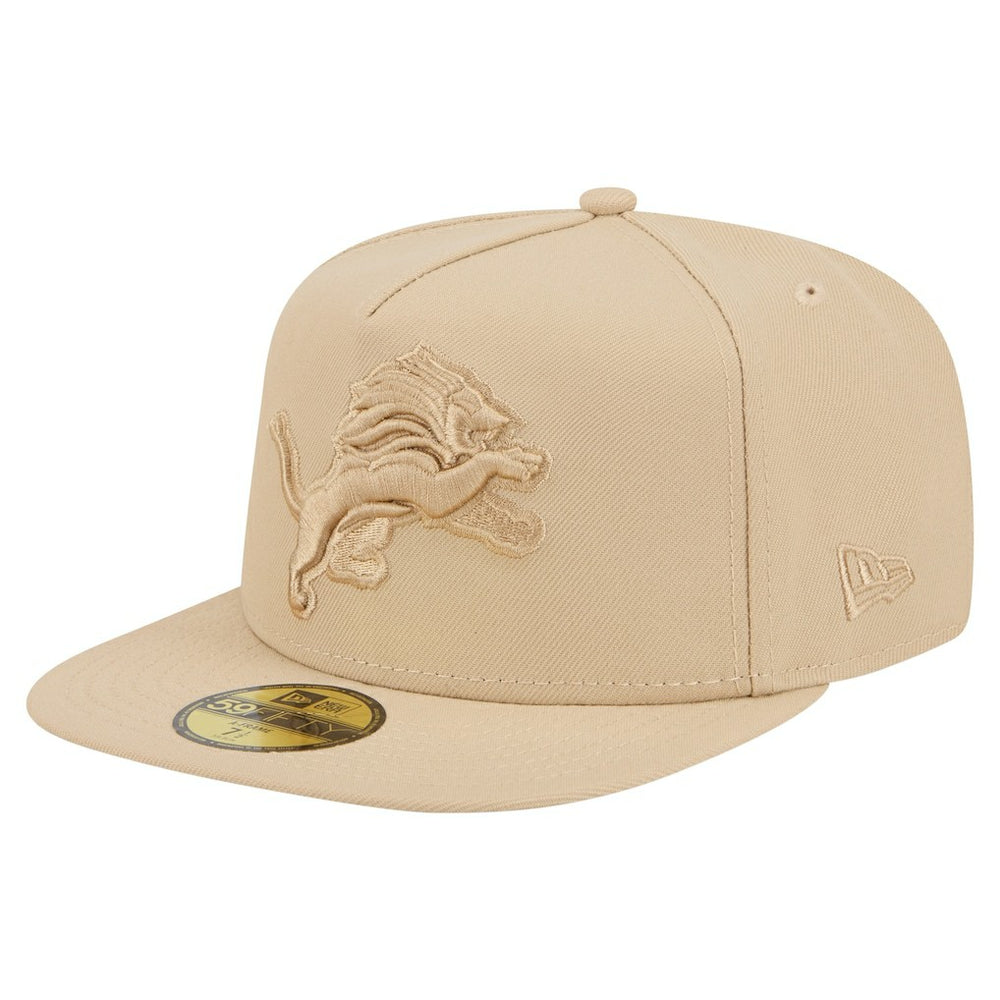 Detroit Lions New Era Color Pack A-Frame 59FIFTY Fitted Hat - Light Beige Hats