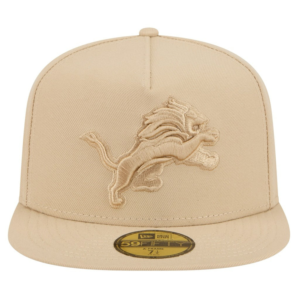 Detroit Lions New Era Color Pack A-Frame 59FIFTY Fitted Hat - Light Beige Hats