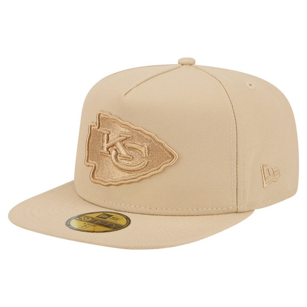 Kansas City Chiefs New Era Color Pack A-Frame 59FIFTY Fitted Hat - Light Beige Hats