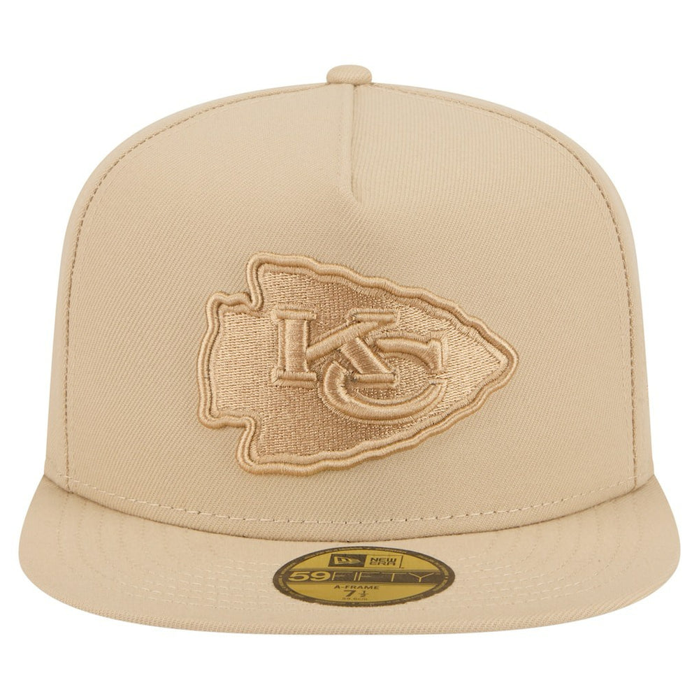 Kansas City Chiefs New Era Color Pack A-Frame 59FIFTY Fitted Hat - Light Beige Hats