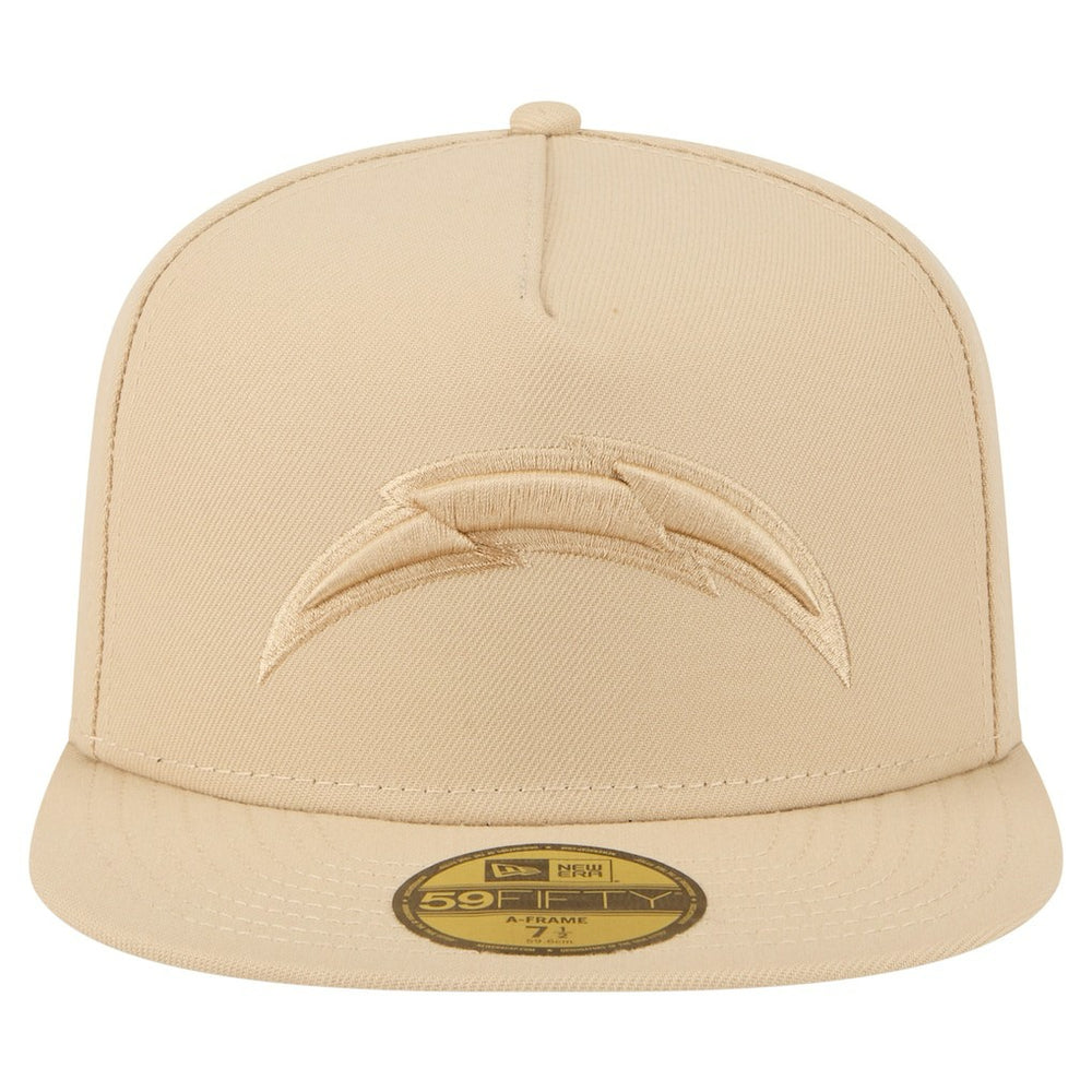 Los Angeles Chargers New Era Color Pack A-Frame 59FIFTY Fitted Hat - Beige Hats
