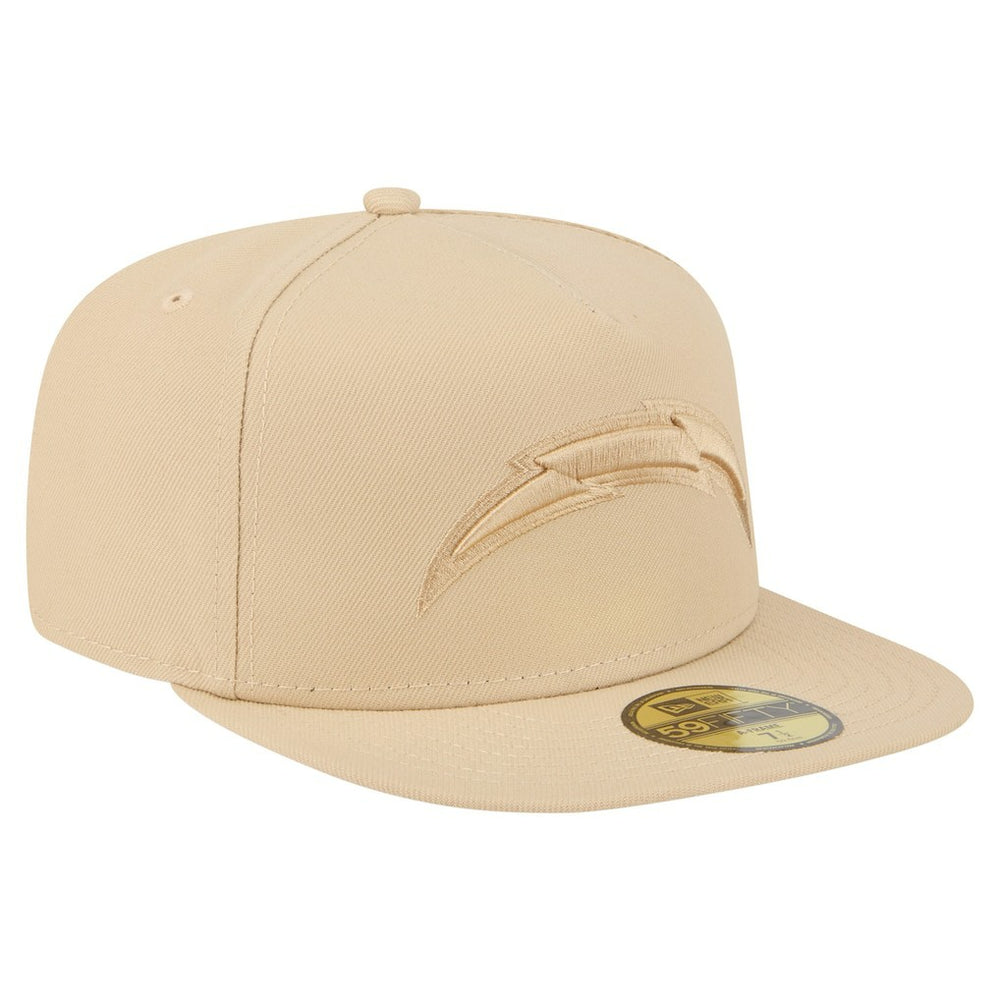 Los Angeles Chargers New Era Color Pack A-Frame 59FIFTY Fitted Hat - Beige Hats