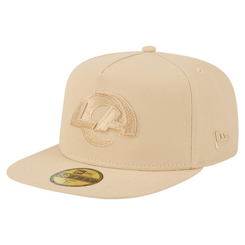 Los Angeles Rams New Era Color Pack A-Frame 59FIFTY Fitted Hat - Light Beige Hats
