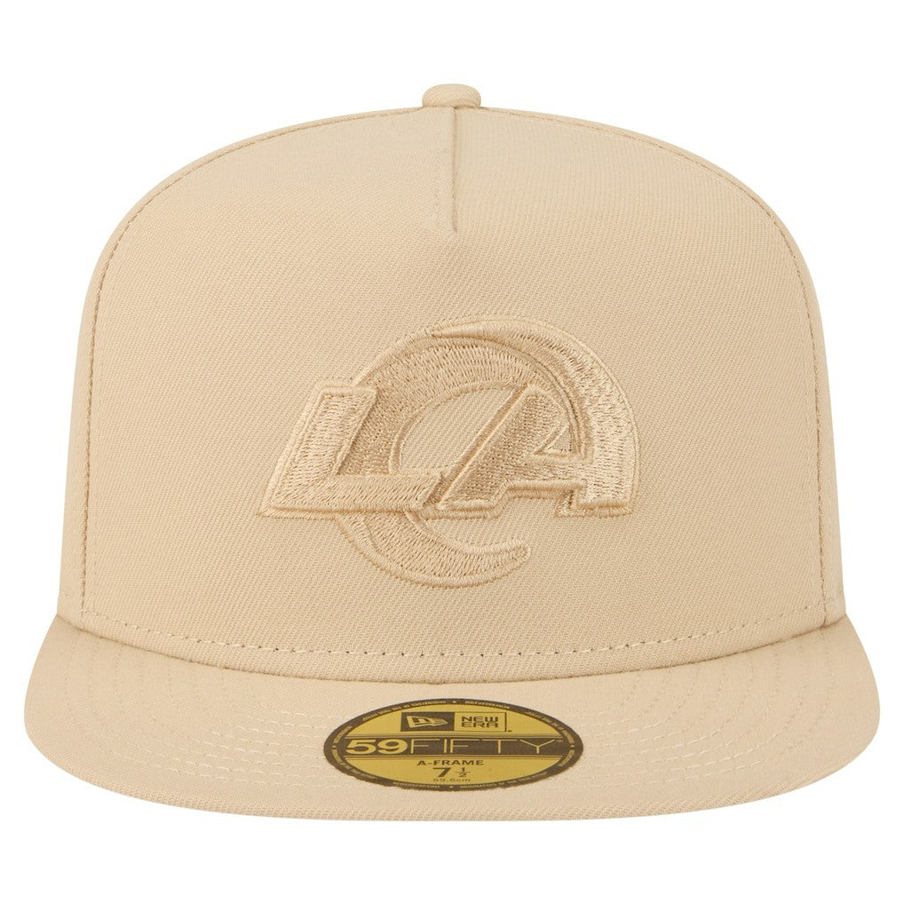 Los Angeles Rams New Era Color Pack A-Frame 59FIFTY Fitted Hat - Light Beige Hats