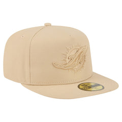 Miami Dolphins New Era Color Pack A-Frame 59FIFTY Fitted Hat - Light Beige Hats